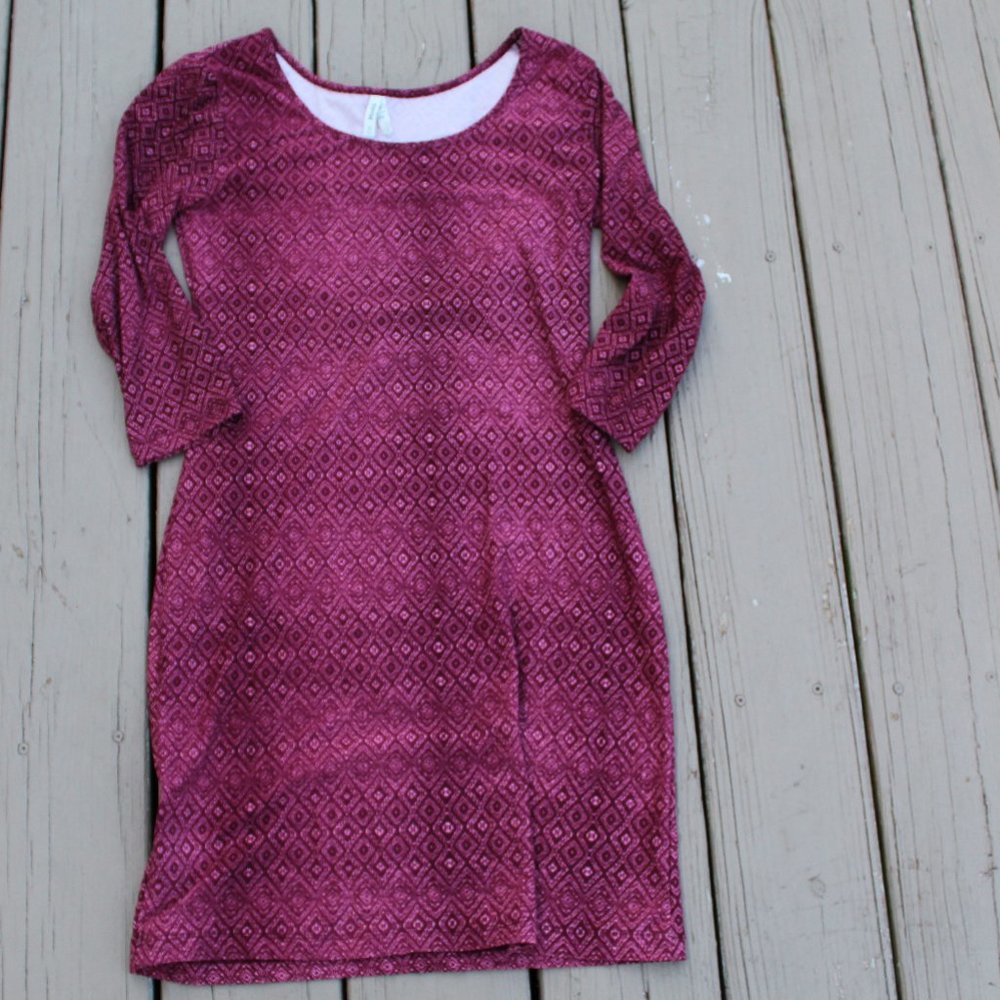 MUDD LS Dress Stretchy Maroon Size M